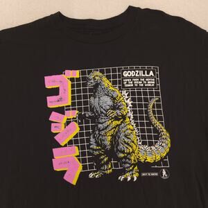 Godzilla Casual Short Sleeve Graphic Shirt Adult Mens Size Extra Large XL Black